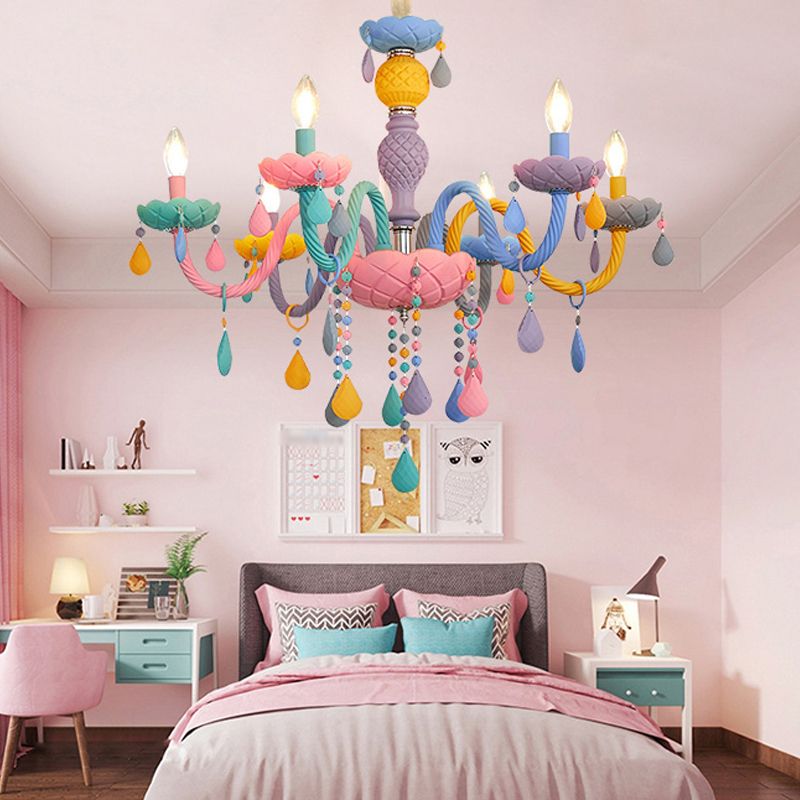 Nordic Macron Chandelier Candle Pendant Lighting Fixtures for Child Room