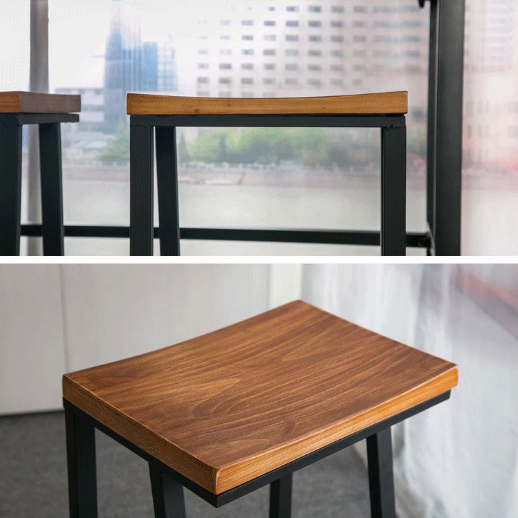 Modern 1/7 Pieces Bar Table Set Rectangle Pine Wood Counter Table with Backless Stools