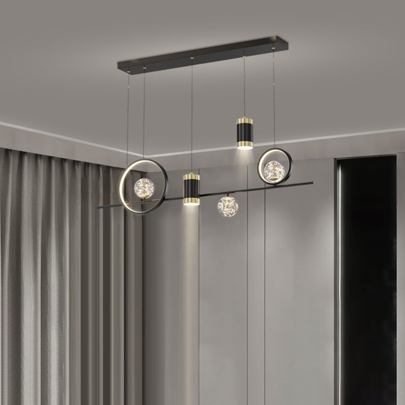Modern LED Pendant Lights Slim Rectangular Linear Hanging Ceiling Light
