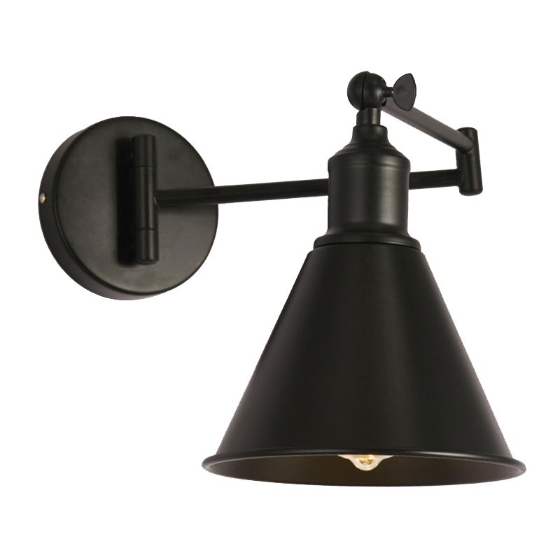 1-Light Wall Sconce Industrial Style Metal Wall Lighting for Bedroom