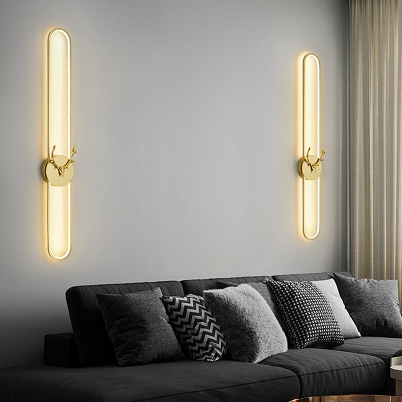 1-Light Linear Sconce Light Fixture Modern Metal Wall Light for Bedroom