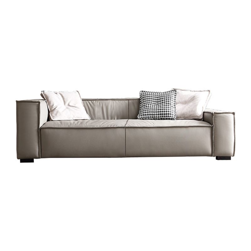 25.59" H Square Arm Modern Sofa with Tight Back Brown Sofa for Living Room