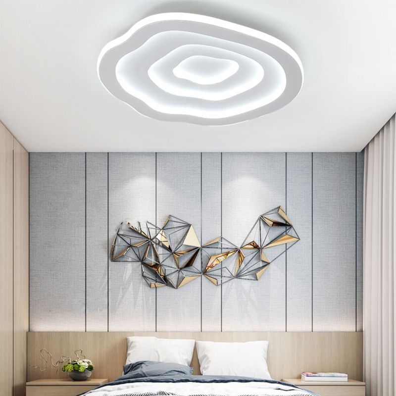 Modern Metal Flush Mount Cloud Shape Ceiling Light with Silicone Shade for Living Room