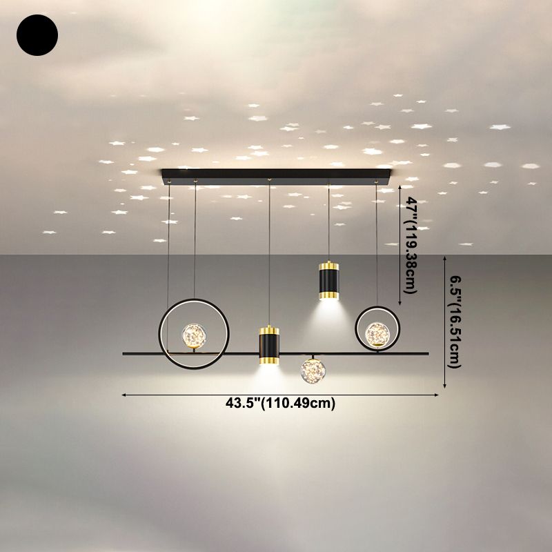 Spherical Shape Island Lights Contemporary Style Metal Island Lighting