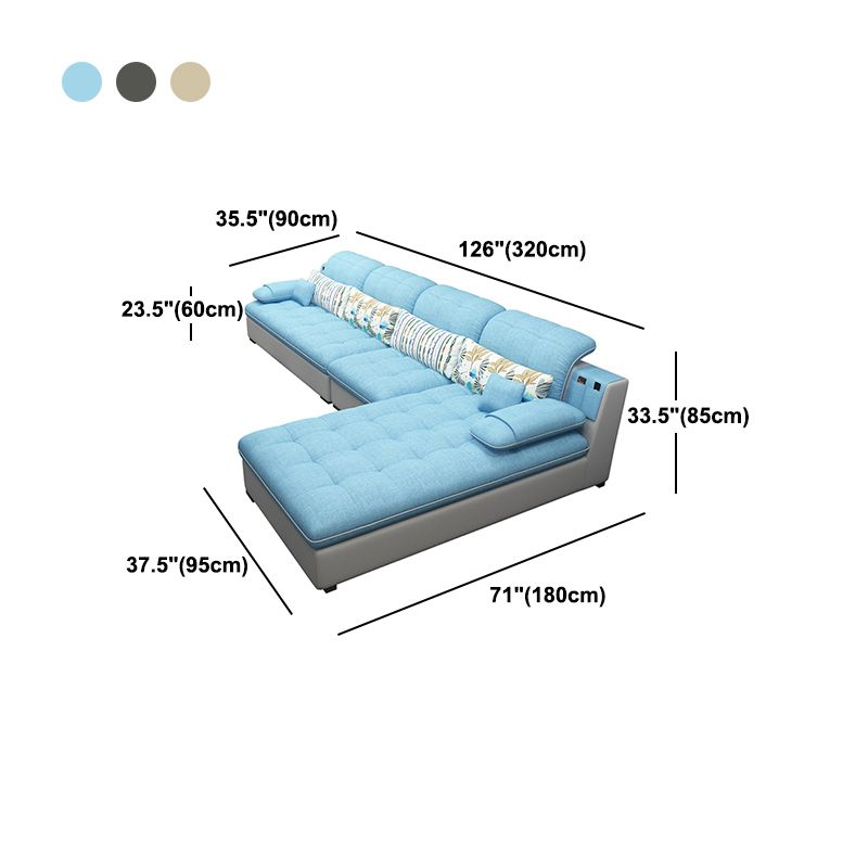 Pillow Top Arm L-Shape Right Hand Facing Sofa Furniture Sectionals
