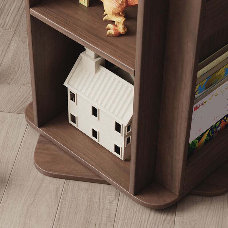 Modern Style Open Back Bookshelf Wooden Vertical Bookcase with Rectangular Shelves