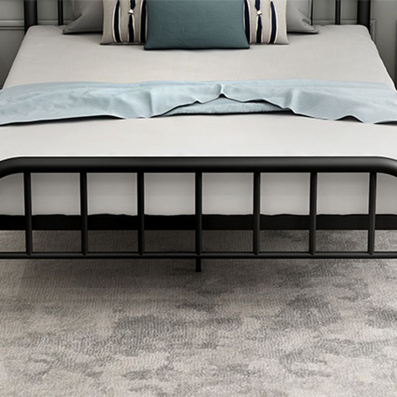 Modern Style Metal in Black/white Slatted Bed with Headboard