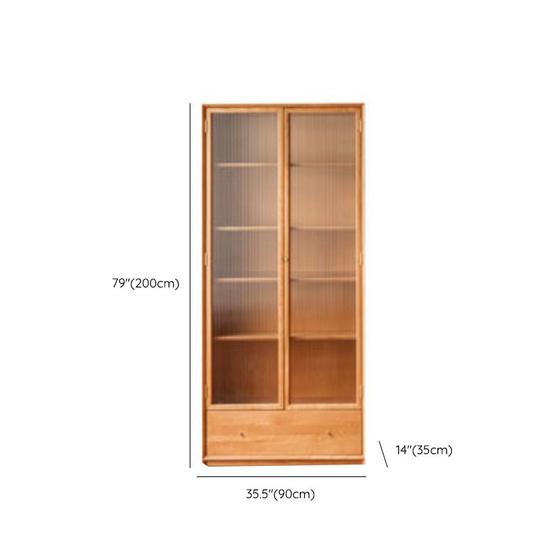 Closed Back Bookcase Standard Wooden Contemporary Natural Bookshelf