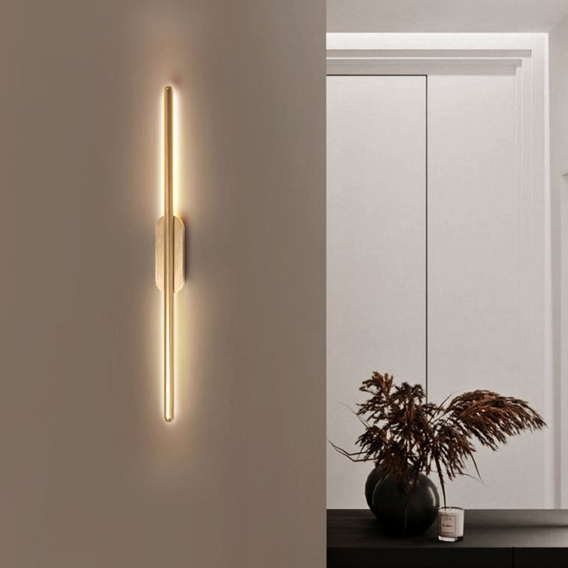 Luci di applione lineare moderna Metal Apparecchiatura da parete a 1 luce per bagno