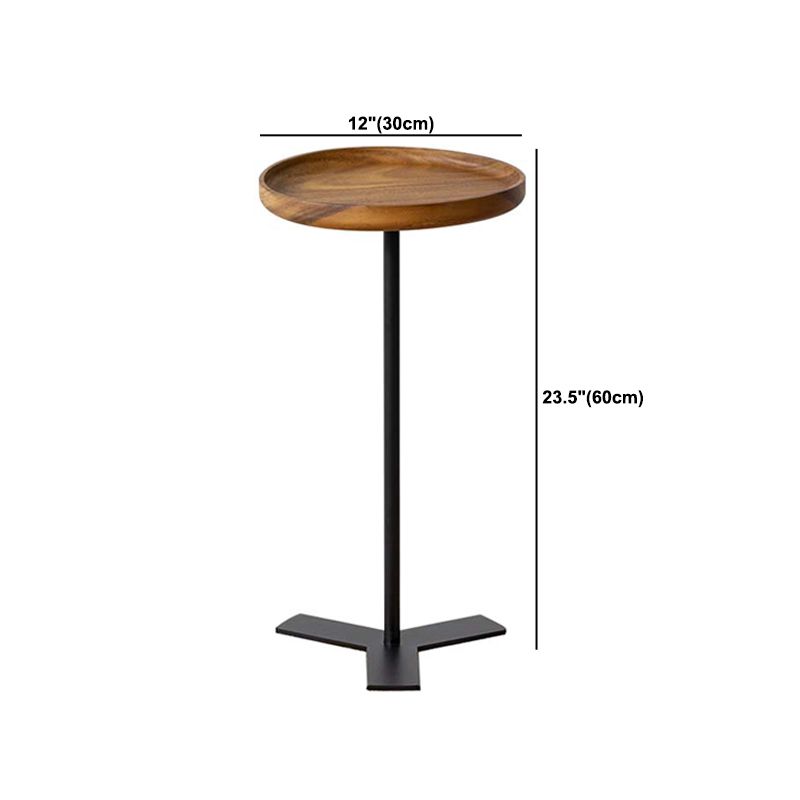 Contemporary Style Side End Table Metal Pedestal Round Sofa Side Accent Table