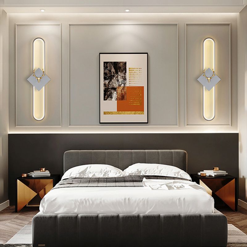 Oval Shape Metal Wall Light Modern Style 1 Light Wall Mounted Light Fixture