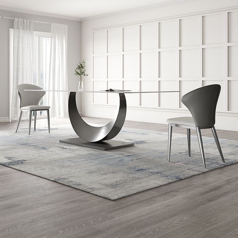 Industrial Dinner Table Stone Rectangle Dining Site Table for Dining Room