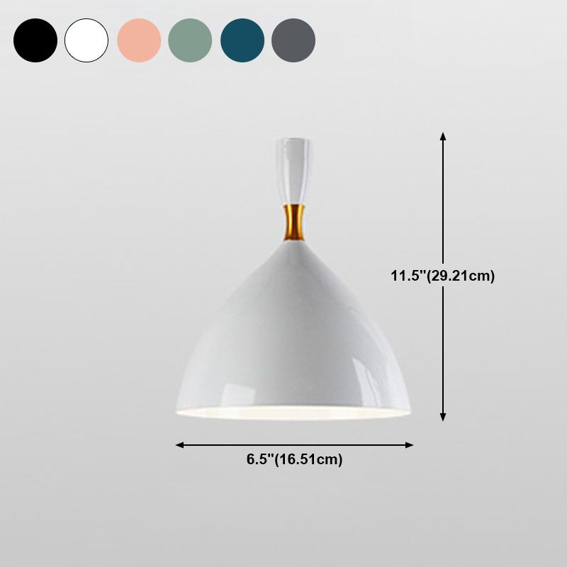 Macaron Style 1-Bulb Pendant Pendant Metal Teardrop en forme de lumière suspendue pour salle à manger