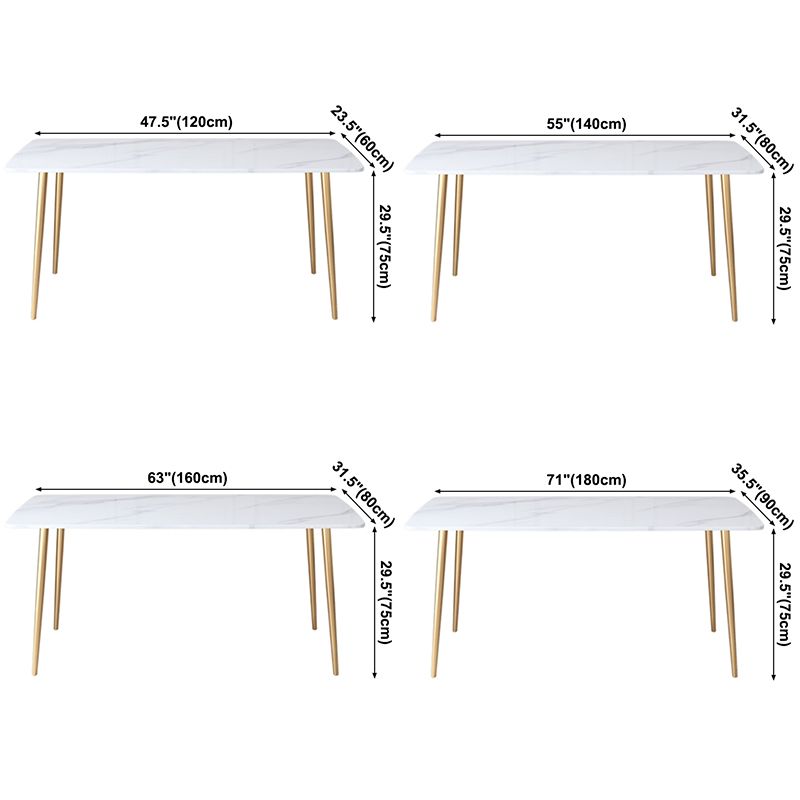 Metal Mesa sinterizada de mesa de interior tradicional rectángulo de lujo con 4 patas