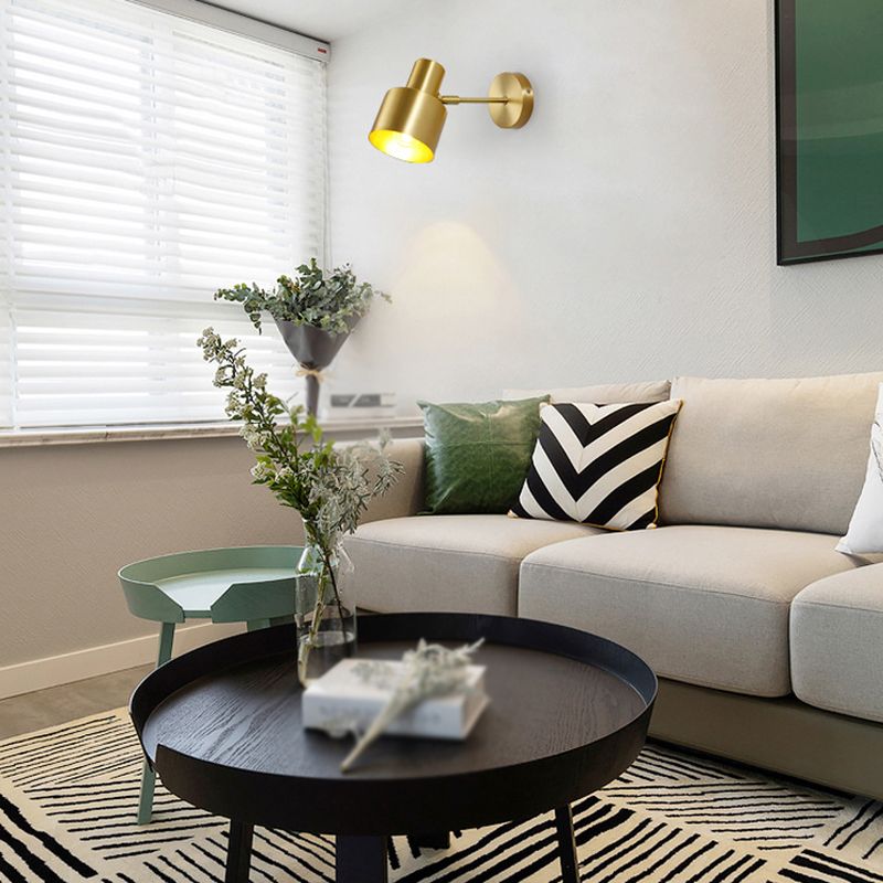 Single Modernism Golden/Black Wall Mounted Sconce Shaded Wall Light for Living Room
