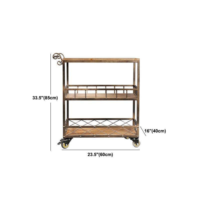 Contemporary Wood Kitchen Island Table Stationary Kitchen Island Table with Open Storage