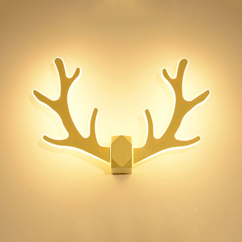 Macaron Nordic Style Sconce Light Antlers Acrylic and Plastic LED Wall Light Fixture