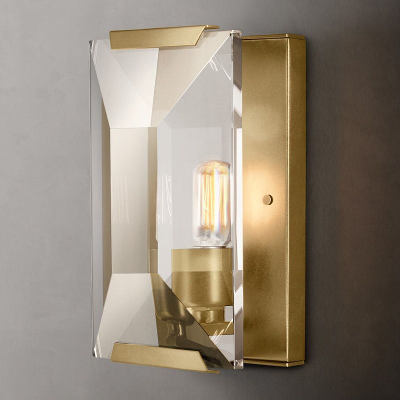 Crystal Bath Sconce 1 / 3 - Light Bathroom Vanity Lighting with Clear Shade