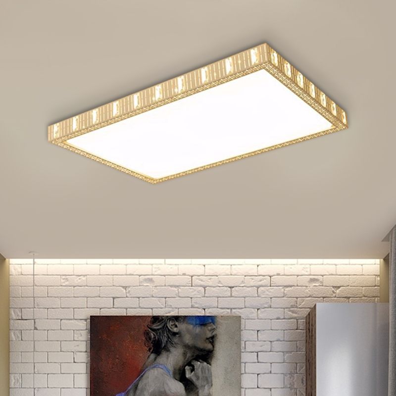 Ceramics Rectangular Flushmount Lamp Minimalist LED White Flush Mounted Light Fixture