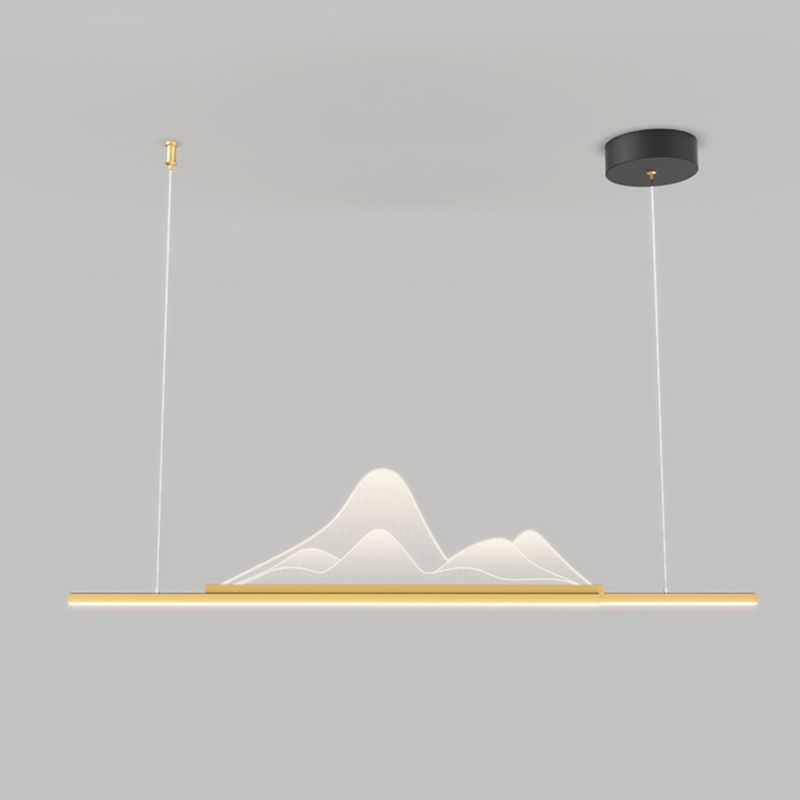 Moderne Kücheninselbeleuchtung Lineares Metall 1 Light Island Leuchte