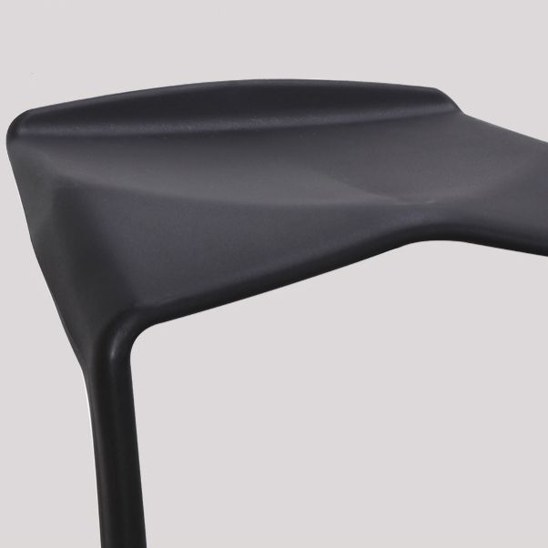 Contemporary Style Backless Plastic Stackable Bar Stool for Home