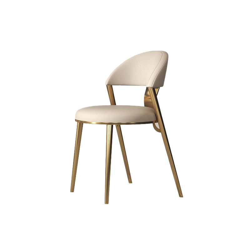 Dining Room Armless Side Chair Glam Faux Leather Dining Chair