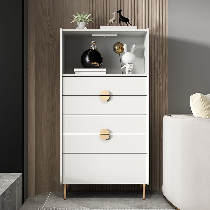 Modern Rectangle Chest Wood Straight Legs Side Cabinet with Drawer