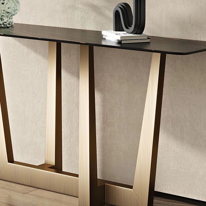 Stone Rectangular Console Table 1-shelf 31.5" Tall Accent Table