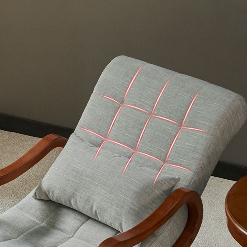 Mid-Century Modern Rocking Chair Fabric Upholstered Tufted Solid Color Porch Rocking Chair