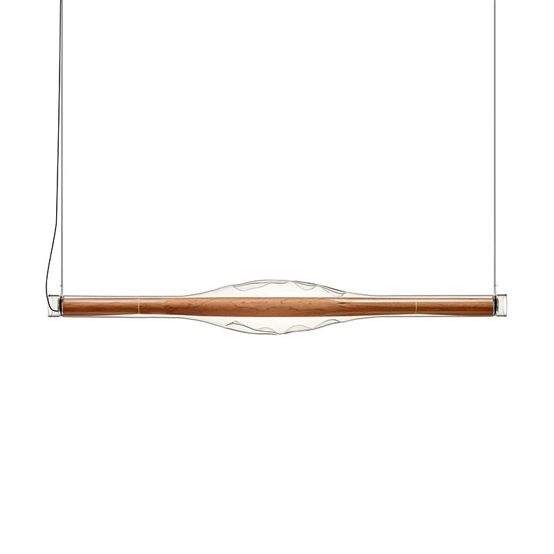 Modern Metal Ceiling Light Linear Shape Island Light with Glass Shade for Living Room