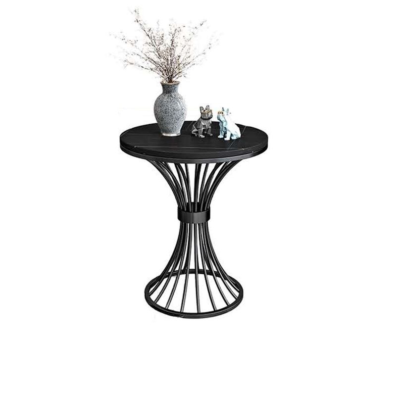 Round Minimalist Side End Table Gold Pedestal Sofa Corner Table