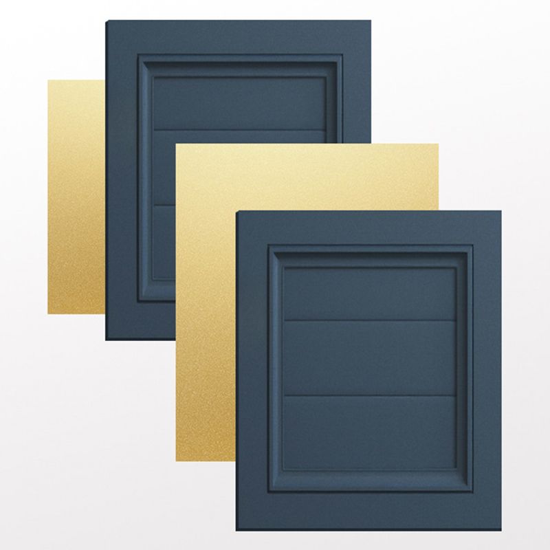 Blue Rectangle Vanity Set Metal Frame Wall-Mounted 2 Doors Mirror Single Sink Bath Vanity