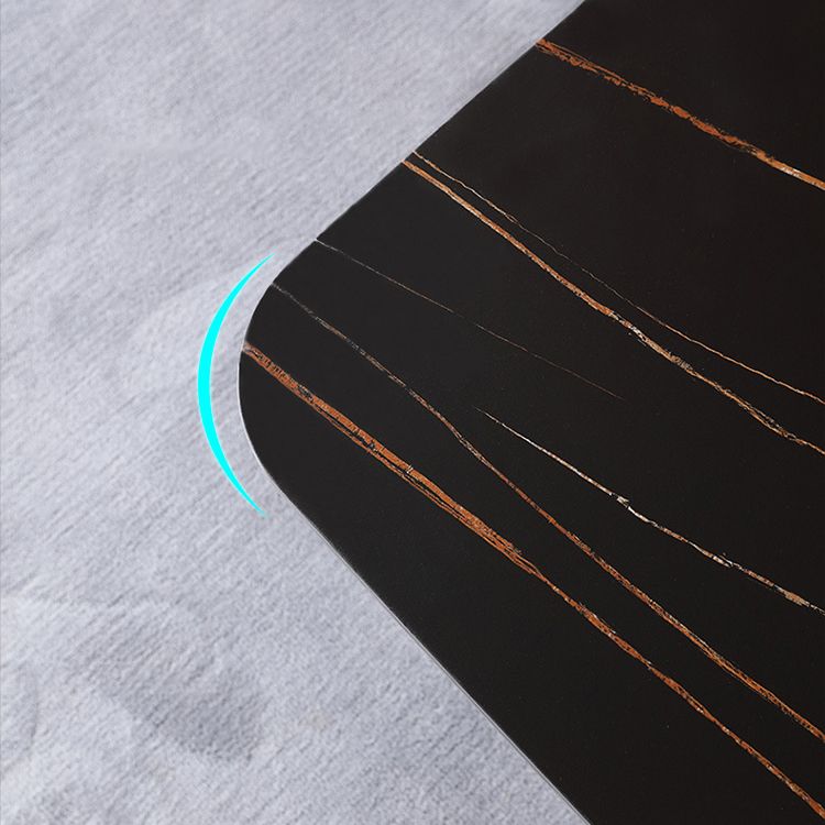 Black Double Pedestal Dinette Set 1/4/5 Pieces Indoor Designer Dining Table Set