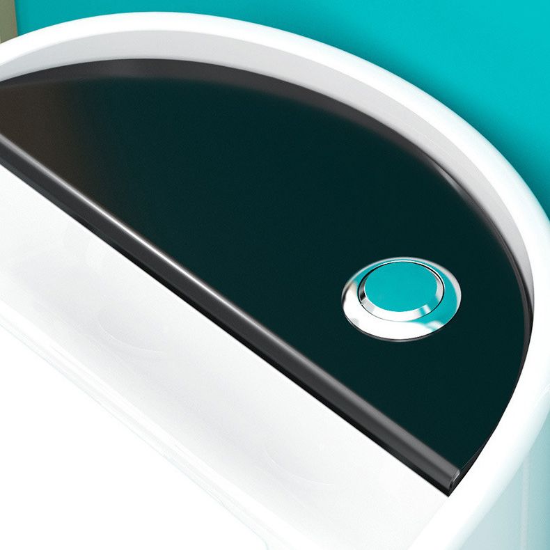 1-Piece Round Flush Toilet 0.8/1.28 GPF Ceramic Toilet Bowl for Bathroom