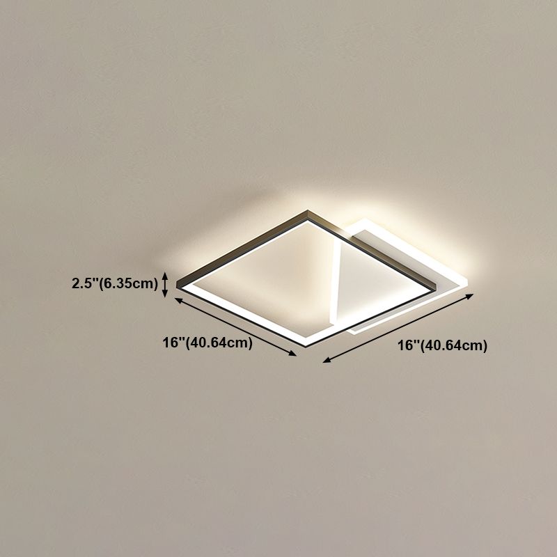 Luz del techo geométrico de la luz del techo de la luz moderna 2 luces de montaje del montaje en negro