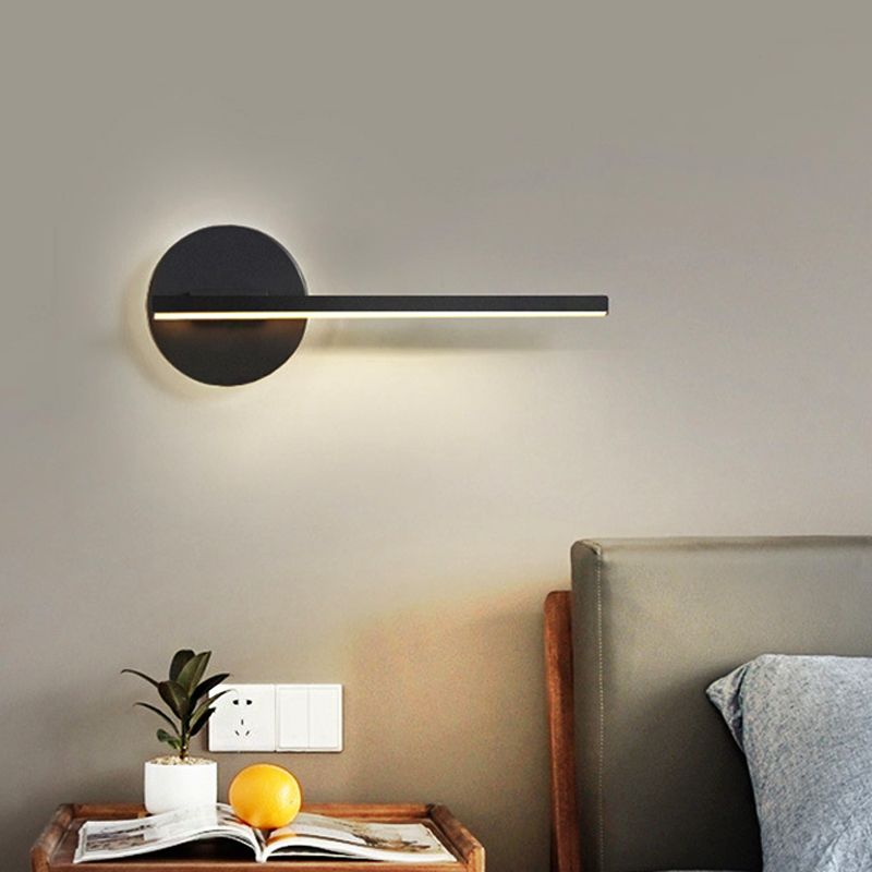 Schwarz/weiße lineare Leuchtenlicht minimaler Acryl -LED -Wandlampe für Schlafzimmer in warmem/weißem Licht