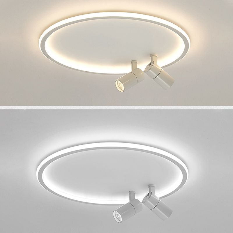 Plafonnier LED moderne en aluminium à montage encastré circulaire à angle réglable avec 2 spots