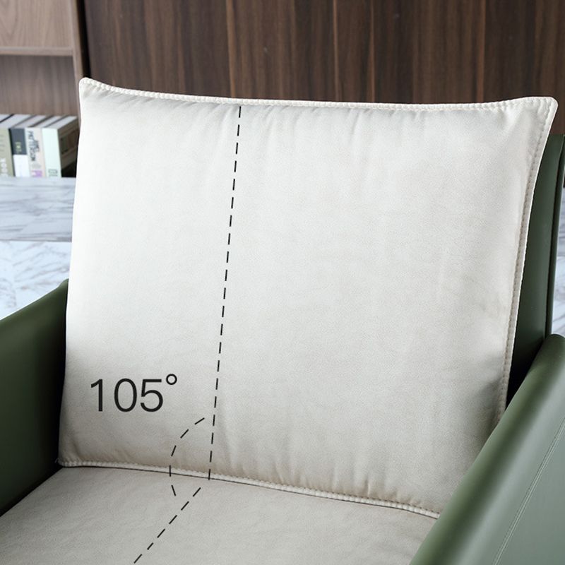 Silla curvada de cuero contemporánea y sillón de tela Parsons para el hogar