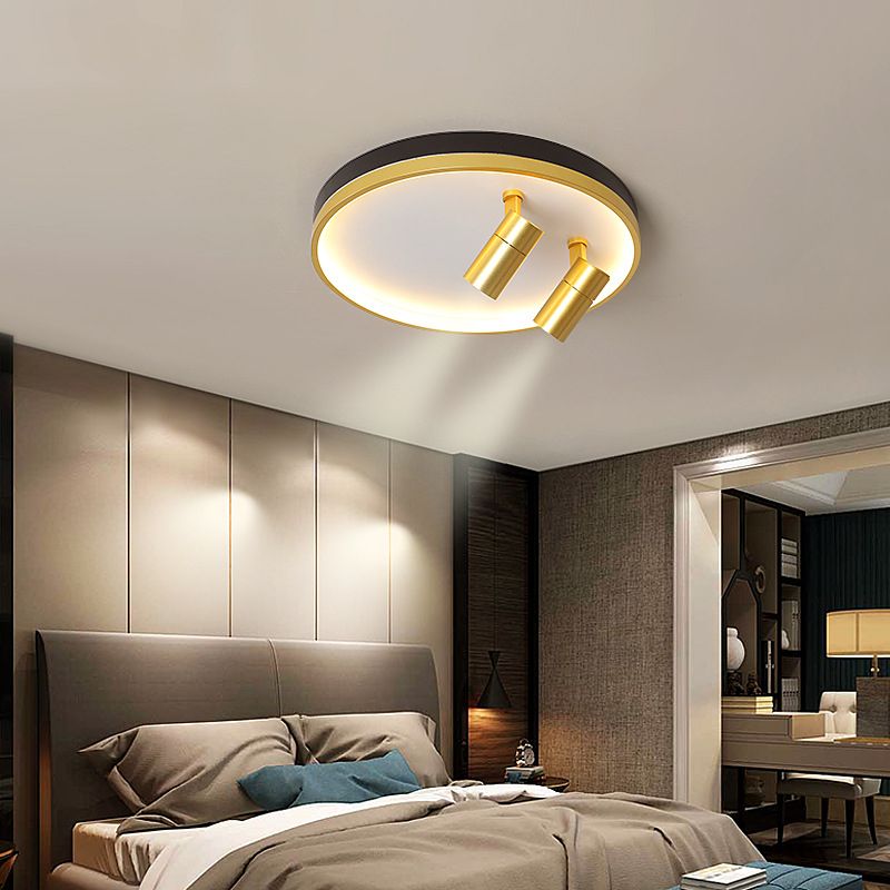Circulaire d'or contemporaine Flush Ceiling Spotlight Iron LED Track Light Fixture for Living Room