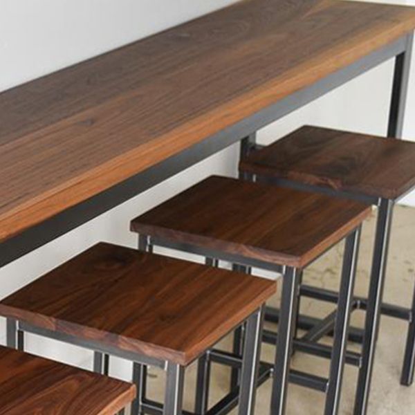 Solid Wood Top Bistro Set 1/2/5 Pieces Modern Rectangle Pub Table Set