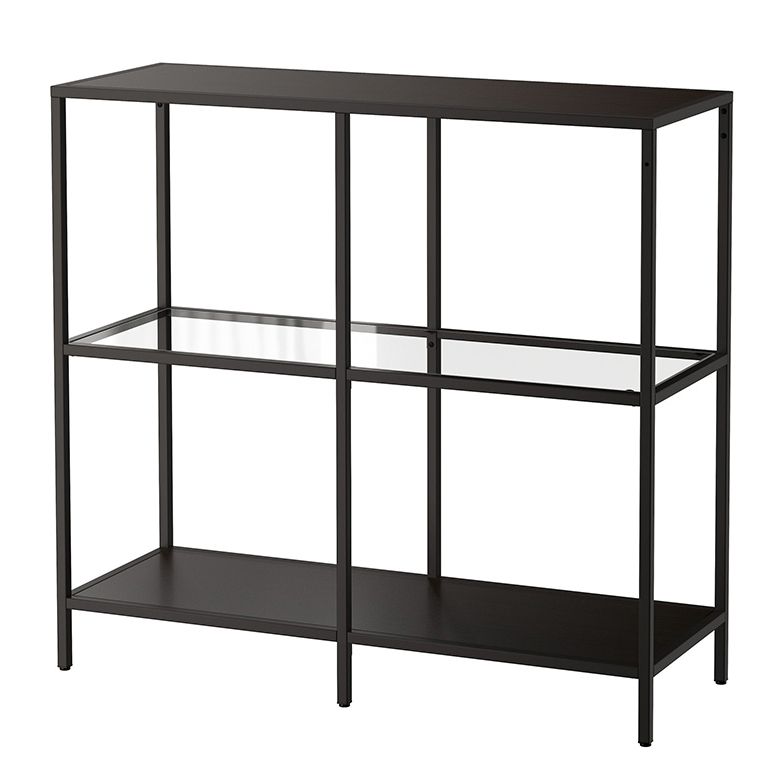 3-Shelf Contemporary Console Accent Table Antique Finish Console Sofa Table in Metal