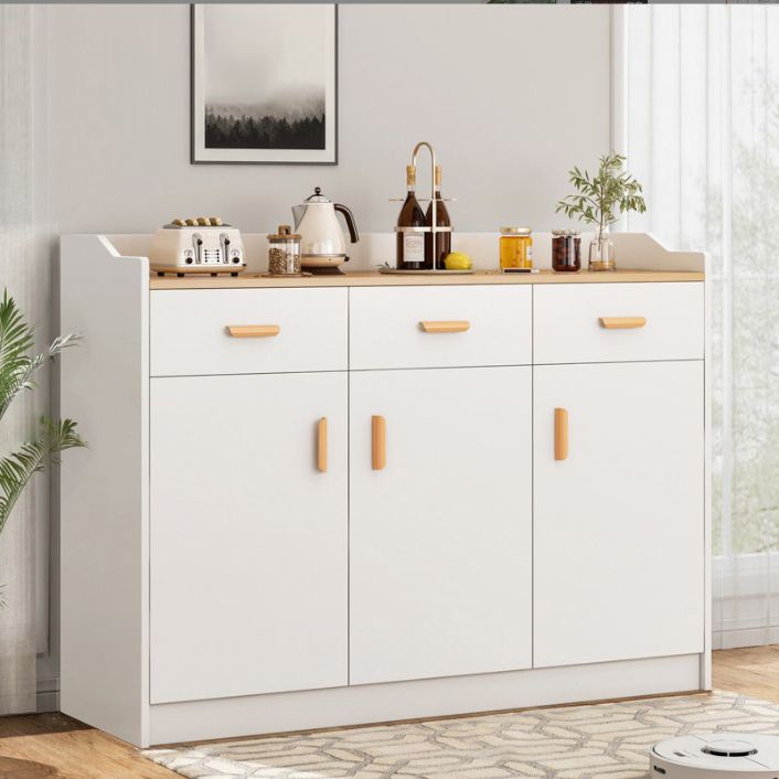 39.4" Tall Wood 3 - Door Accent Cabinet Mid-Century Modern Storage Cabinet