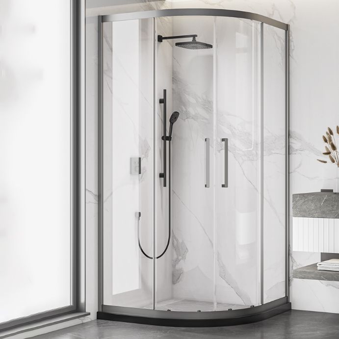 Full Frame Tempered Glass Shower Door Double Sliding Shower Door