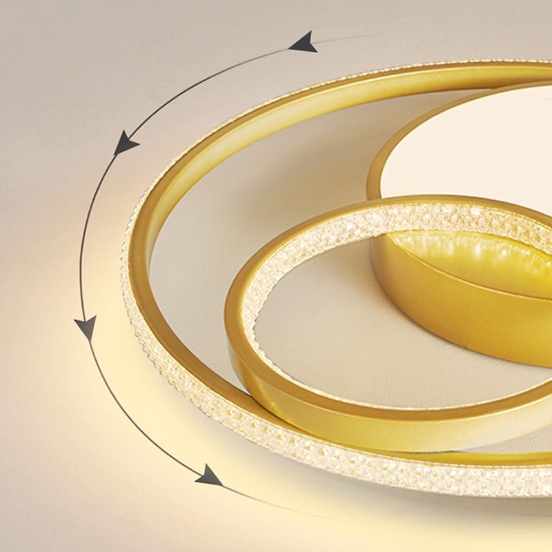 Luminaires encastrés en métal, plafonniers ronds nordiques avec abat-jour en acrylique pour chambre à coucher