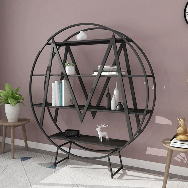 Glam 4 Shelves Bookcase Etagere Metal Open Back Bookshelf with Shelves