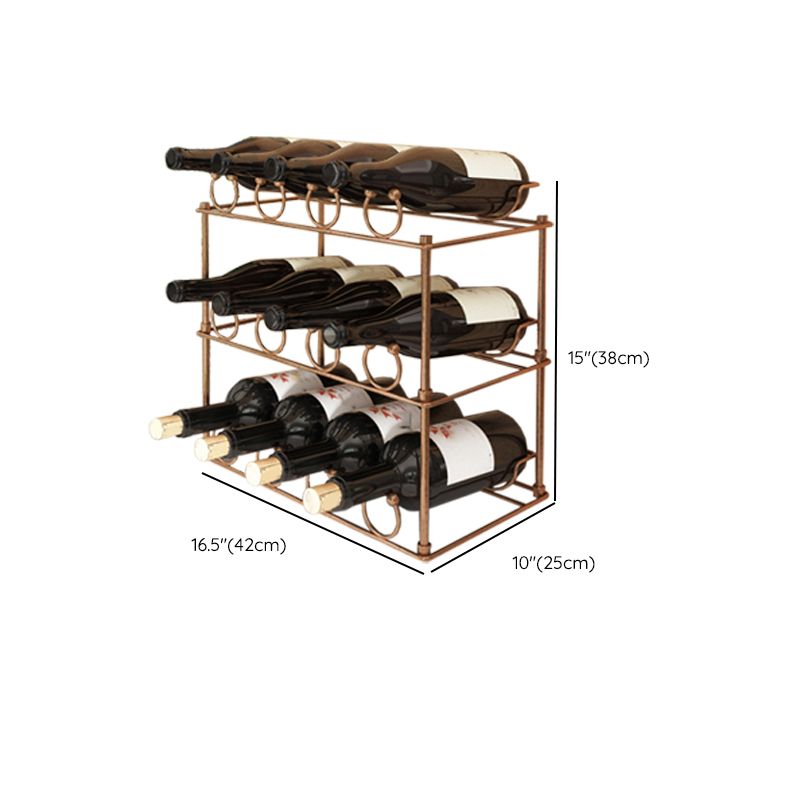 Contemporary Metal Wine Rack Bottle Tabletop Or Countertop Free-Stand Bottle Holder