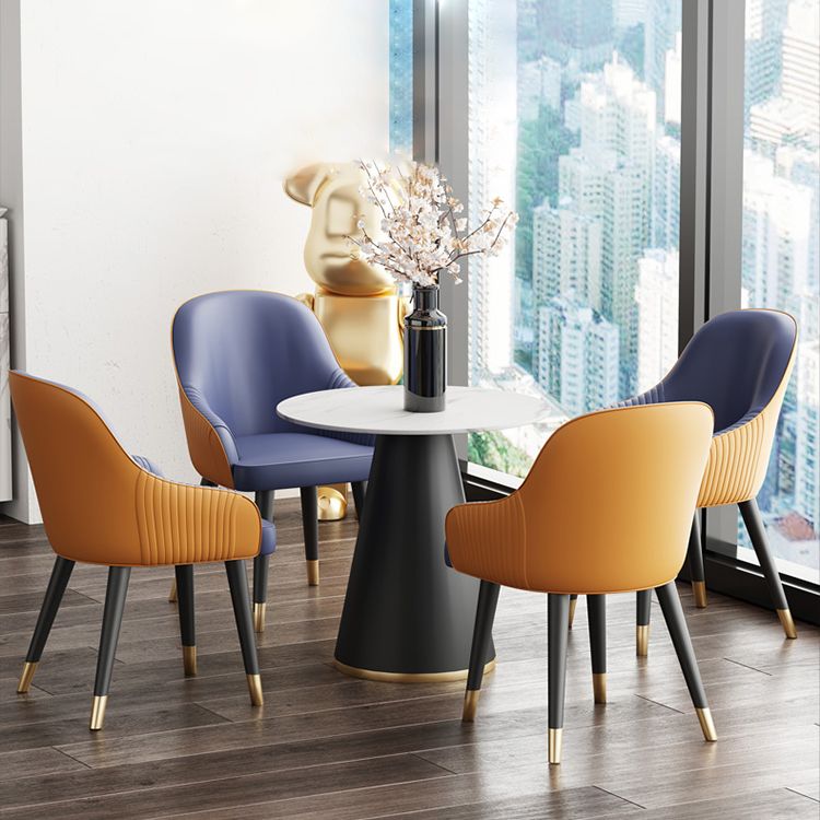 Sillas de comedor de cuero sintético Glam, silla lateral tapizada para uso en restaurantes