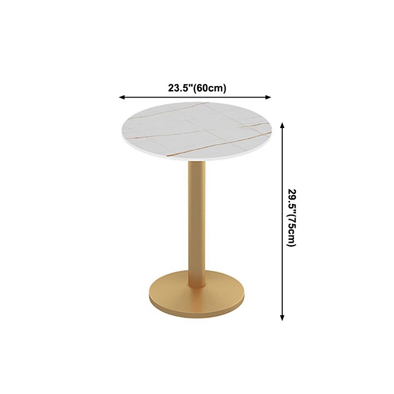 Traditional Luxury Dining Table White Sintered Stone Table with Metal Base