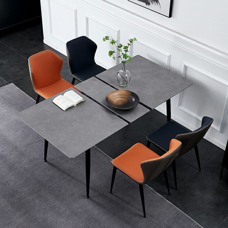 Kitchen Modern Sintered Stone Top Dinette Set with Removable Leaf Dining Room Furniture