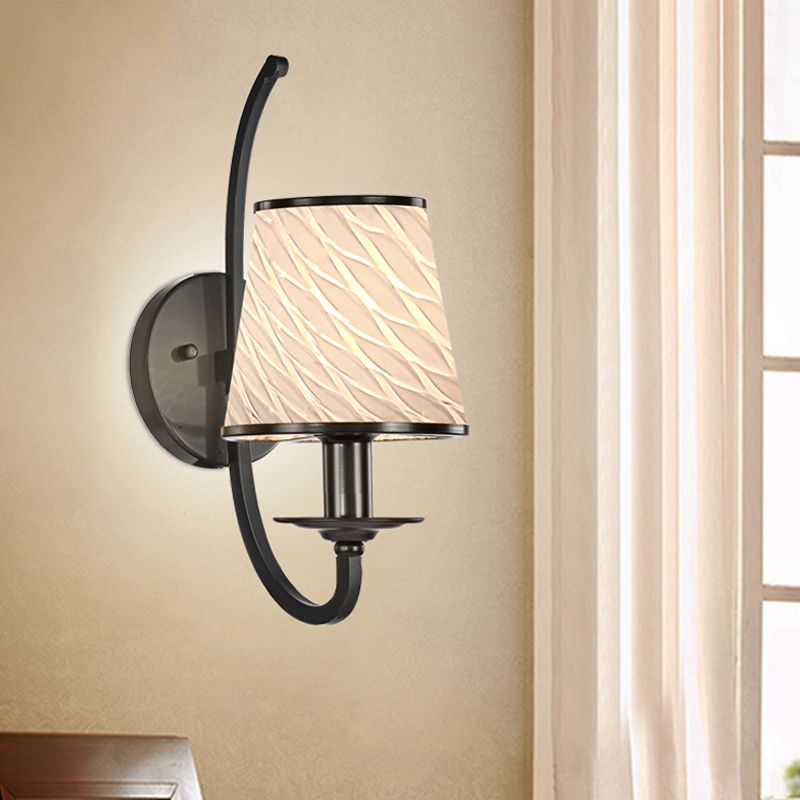 1 Kopfwandbeleuchtung mit Kegelschatten Beige/blau/grünes Glas zeitgenössischer Stil Korridorwandleuchte